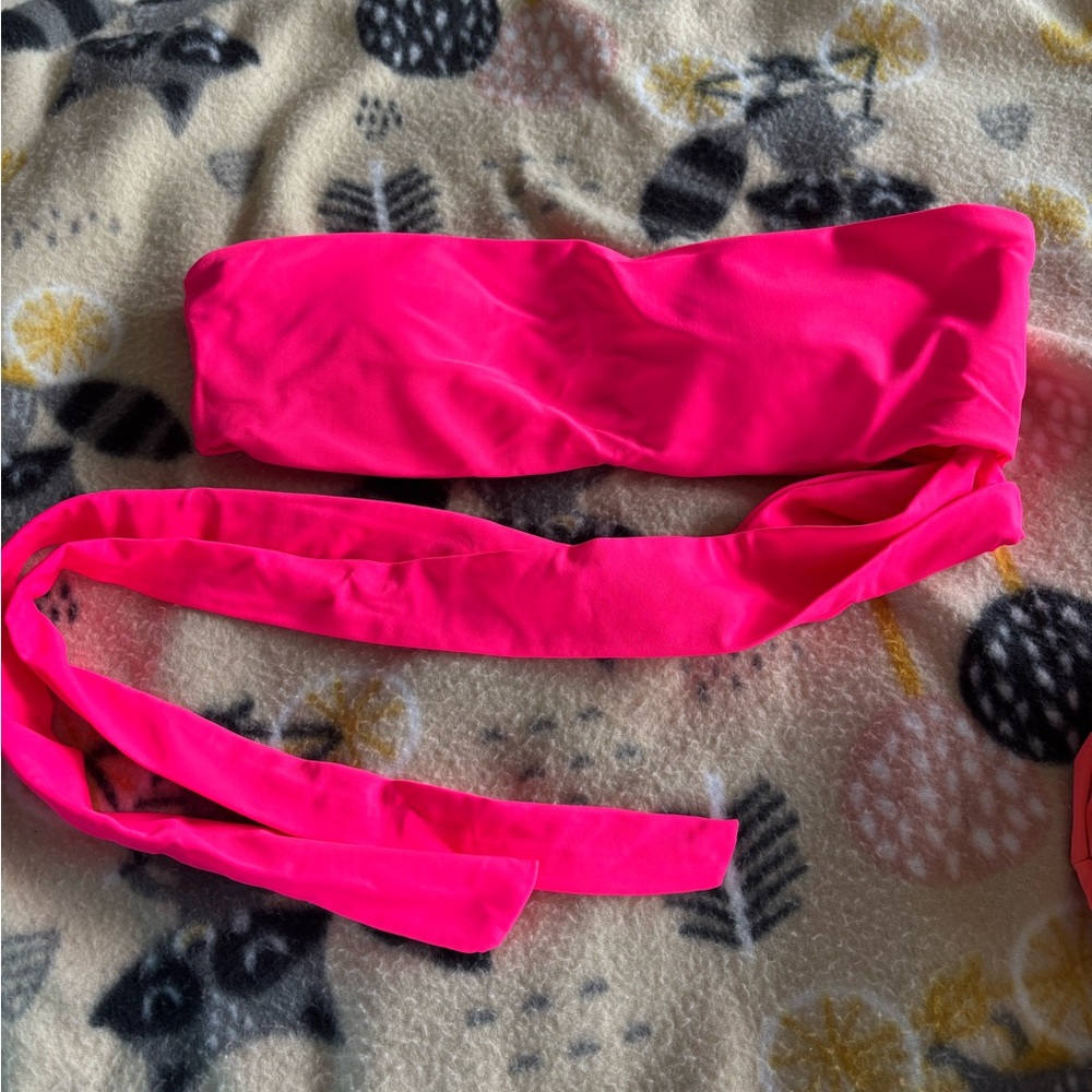 Pink Bandeau bikini Top